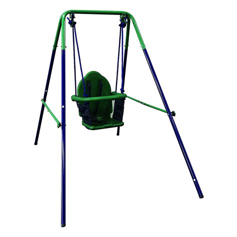 ALEKO BSW02 Portable Folding Toddler Baby Swing Chair - Blue and Green ...