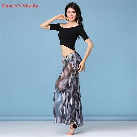 New Women 2 Piece Set Oriental Dance Costume Sexy Modal Topmesh Dress