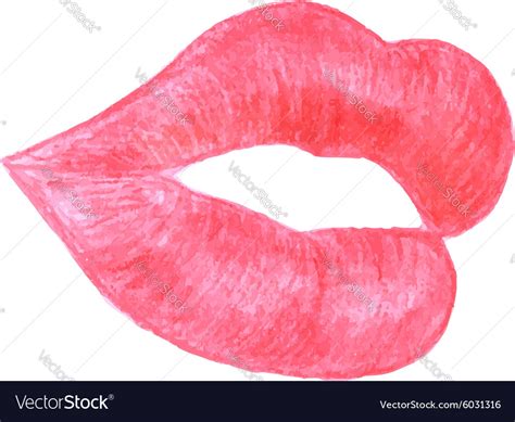 Watercolor Lips Royalty Free Vector Image Vectorstock