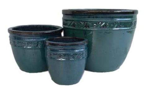 Athens Stonecasting Ascbrp012 N03 9 X 8 Inch Antique Teal Glazed Pot At