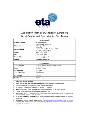 Fillable Online Fillable Online Application Form And Contract Of