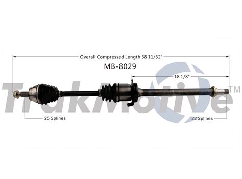 CV Axle Shaft Front Passenger Side Surtrack MB 8029