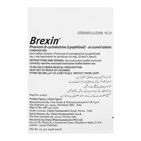 Order Chiesi Pharmaceuticals Brexin Tablet Strip Online At Best