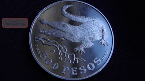 Colombia Pesos Crocodile Silver Proof Coin