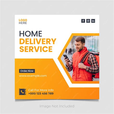 Premium Vector Home Delivery Service Social Media Post Vector Template