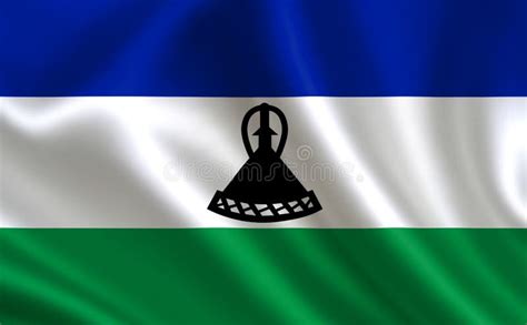 An Image of the Flag of the Lesotho. Series `Africa` Stock Illustration ...