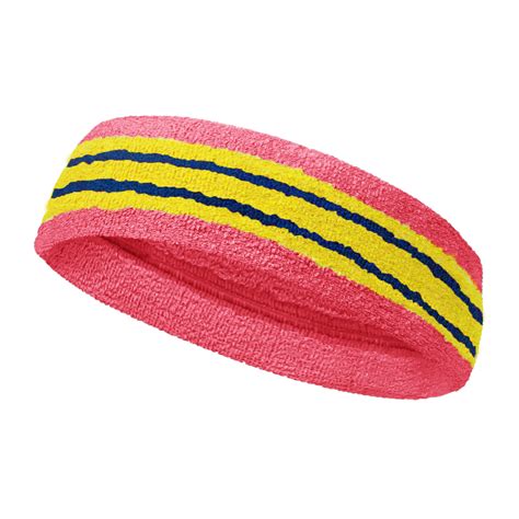 Pink yellow with blue lines basketball headband pro