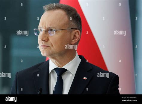 Kranj Slovenia 20th Mar 2024 Polish President Andrzej Duda Attends