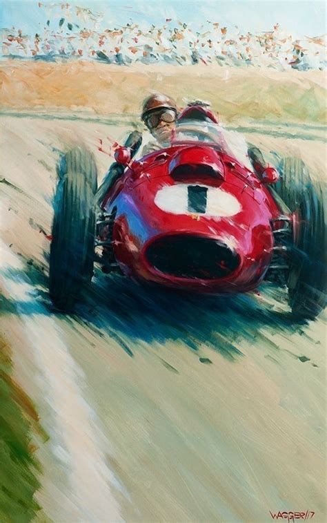 Vintage Racing Poster - Red Race Car Painting