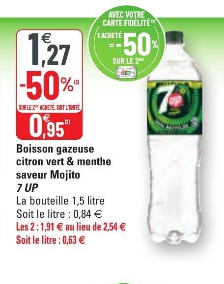 Promo Boisson Gazeuse Citron Vert Menthe Saveur Mojito 7up Chez G20