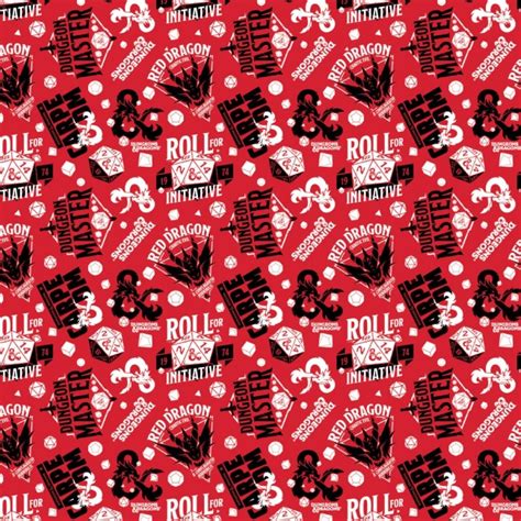 Red Roll For Initiative Dungeons Dragons Fabric The Quilt Shop