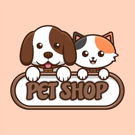 Logotipo Fofinho Da Petshop Vetor De Gato E Cachorro Vetor