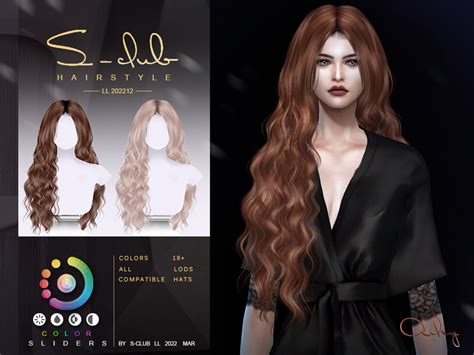 The Sims Resource Wavy Long Hairstyle Ailey II By S Club Sims 4