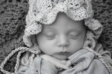 Premium Photo Portrait Of Newborn Baby Sleeping Peacefully