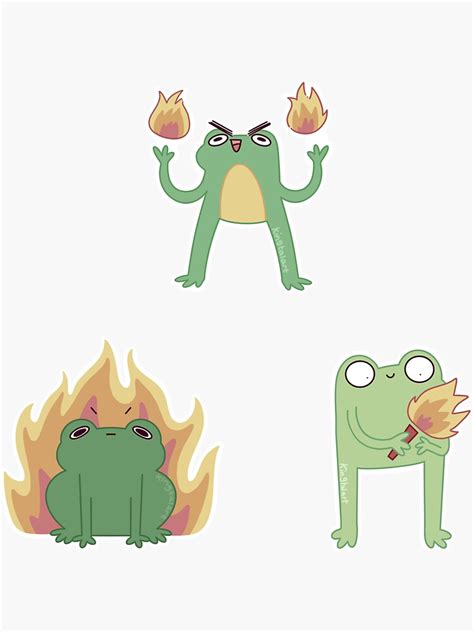 Arson Frog Sticker Pack Sticker For Sale By Kingtalart Redbubble