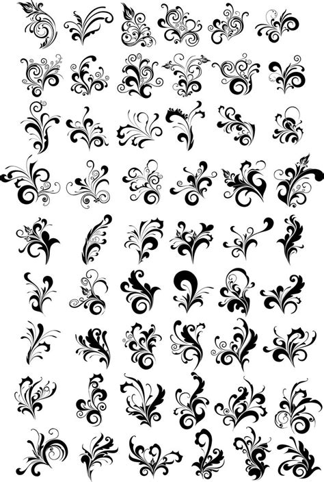 Swirl Floral Decor Vector Set Svgleaves Svg Decorative Ornaments Svg