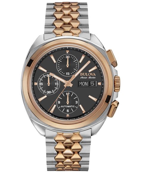 Bulova Accuswiss Men S Automatic Chronograph Telc Two Tone Stainless