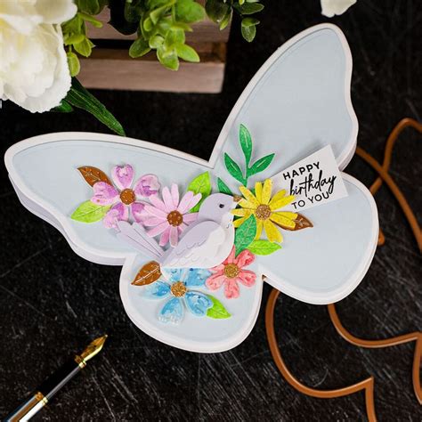 Ways Butterfly Shaped Card Bases Spellbinders Butterfly Card Creator