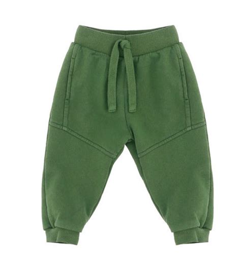 Please Dark Green Sweatpants Le Petit Kids