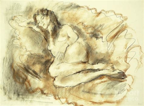 Nude Lying Nu Couche Drawing By Heritage Images Fine Art America The