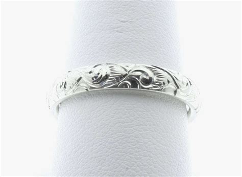 Western Mens Engraved Wedding Band Hand Engraved Ring Etsy