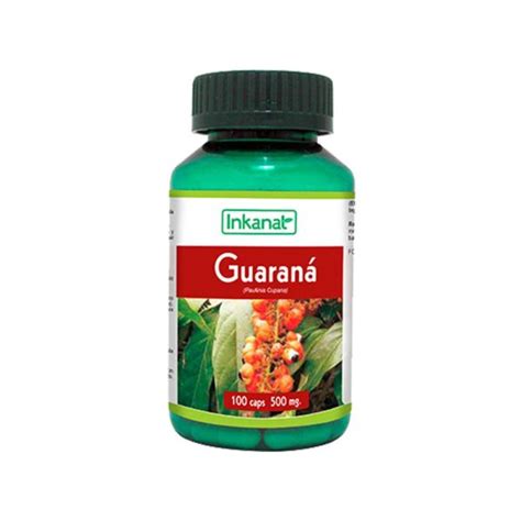 Guaraná en Cápsulas 100 caps x 500 mg Inkanat Vida Andina Peru