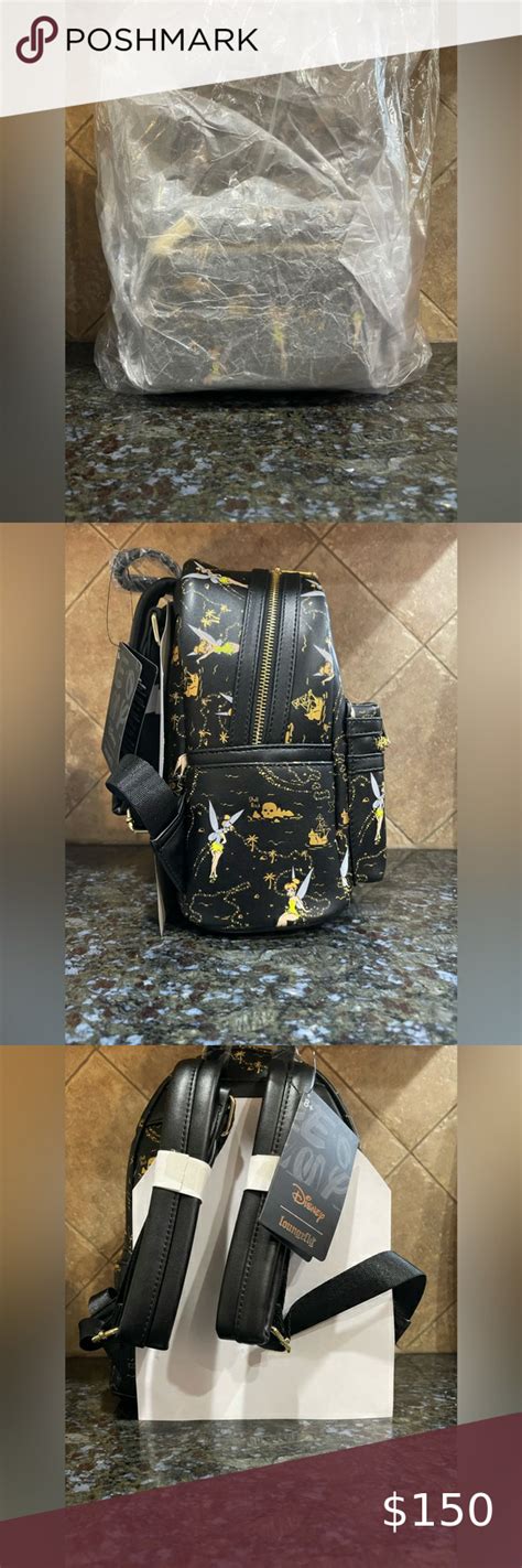 Tinkerbell Gold Neverland Map Mini Loungefly Backpack I