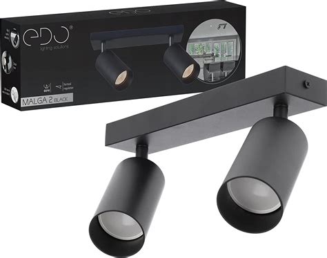 Edo Plafonnier Malga Spots Noir Orientable Clairage De Plafond