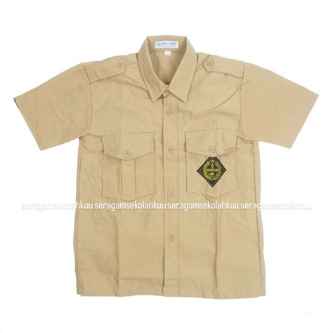 Jual Baju PRAMUKA Lengan PENDEK Laki Coklat Seragam Sekolah SD SMP SMA