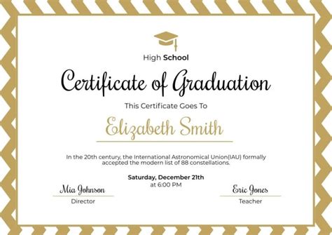 Personalize and download this Pattern Elegant Graduation Certificate ...