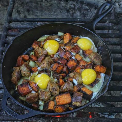 Chorizo Sweet Potato Hash Recipe - Over The Fire Cooking