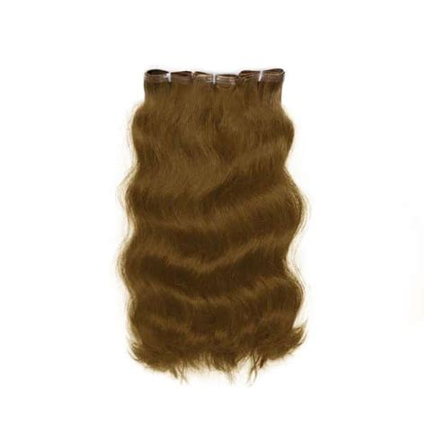 Natural Wavy Light Brown Flat Weft Hair Extensions Macsara Hair