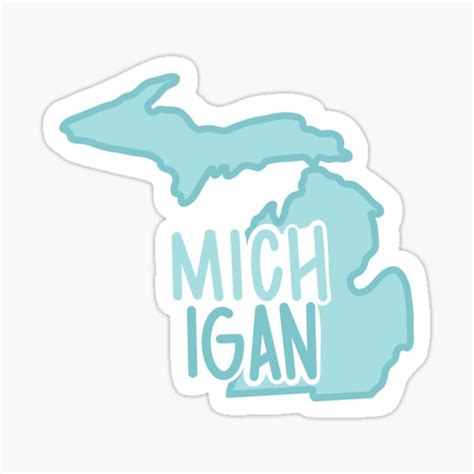 Michigan Mitten Blue Sticker For Sale By Michdesignsco Redbubble