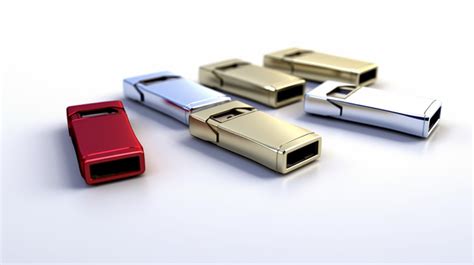 D Render Of Usb Flash Memory Drives Against A White Background Usb