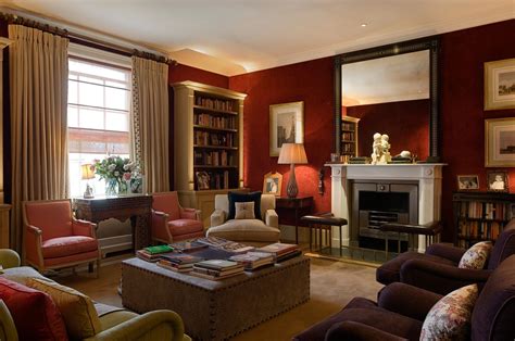 Interior Design ∙ London Houses ∙ Pimlico Red Living Room Walls