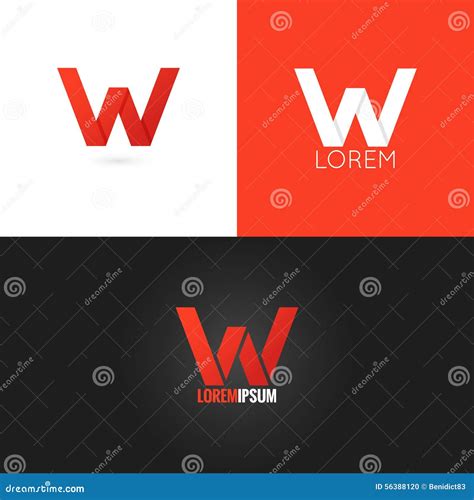 Fundo Ajustado Do ícone Do Projeto Do Logotipo De W Da Letra Ilustração