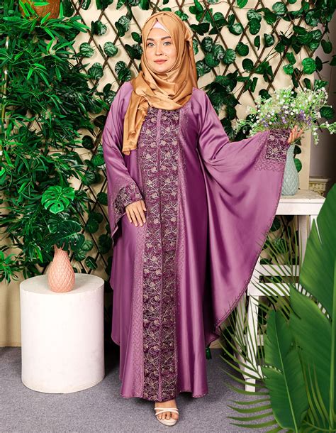 Purple Color Abaya Borka With Embroidery Stone Work Irani Borka Bazar