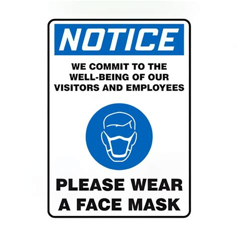 Accuform Signs Mppa832vs Please Wear A Mask Sign Adhesive Vinyl 14