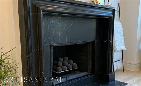 Modern Bolection Black Marble Fireplace Stock – Artisan Kraft