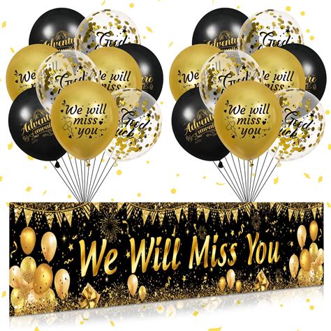 Amazon.com: Black Gold We Will Miss You Decorations for Men Black Gold