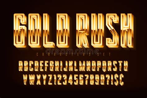 Ornate Gold Alphabet Font Art Deco Golden Letters And Numbers With