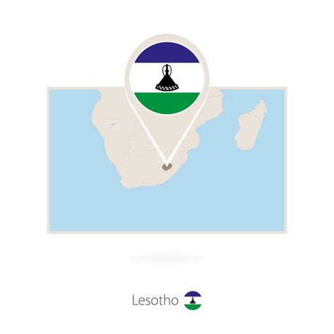 Premium Vector Rectangular Map Of Lesotho With Pin Icon Of Lesotho