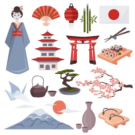 Premium Vector | Japanese symbols and elements set