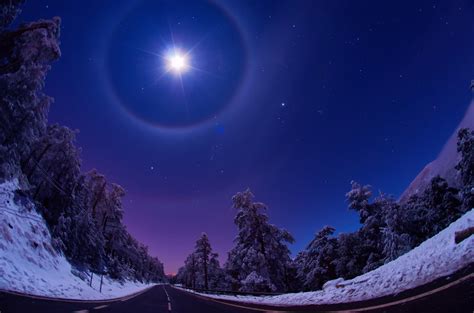 sky, Night, Winter, Nature, Moon, Light Wallpapers HD / Desktop and ...