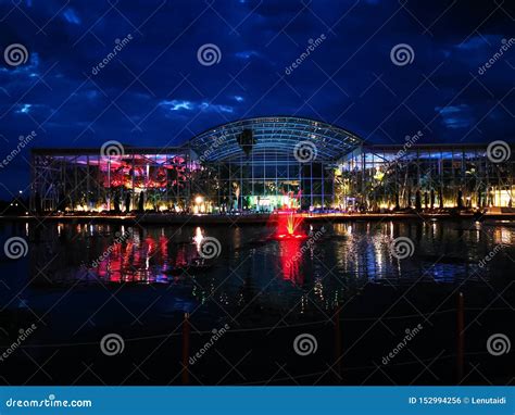 Therme Bucharest Outdoor In The Night Editorial Photo Image Of