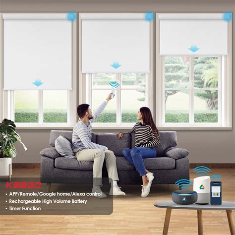 Keego Motorized Shade Remote Control App Control Voice Control Silent