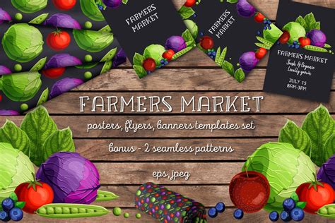 Farmers Market templates set | Creative Illustrator Templates ...