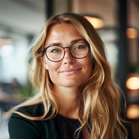 Premium Photo Portrait Of A Young Businesswoman Wearing Eyeglasses In