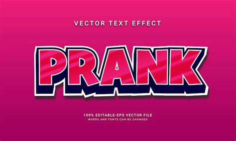 Premium Vector Prank 3d Text Style Effect Themed Cartoon Style