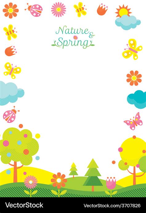 Spring Season Icons Frame Royalty Free Vector Image